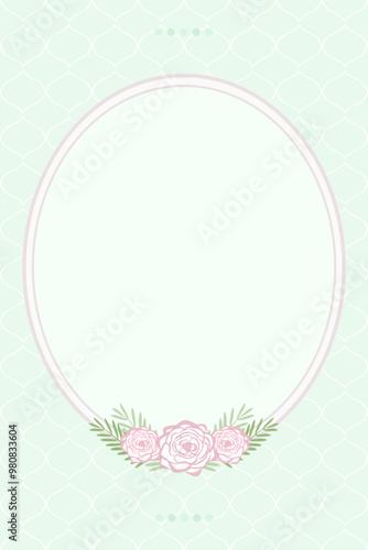 Vector - Beautiful rose border or frame on green background. Wedding, Memorial, Birthday. Can be use for invitation card, web, cover book.