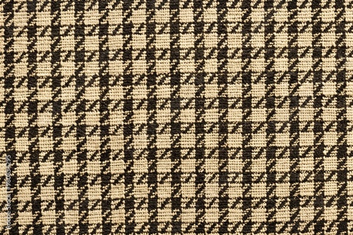 Classic houndstooth pattern featuring a subtle weave of black and white checks on a neutral background, evoking