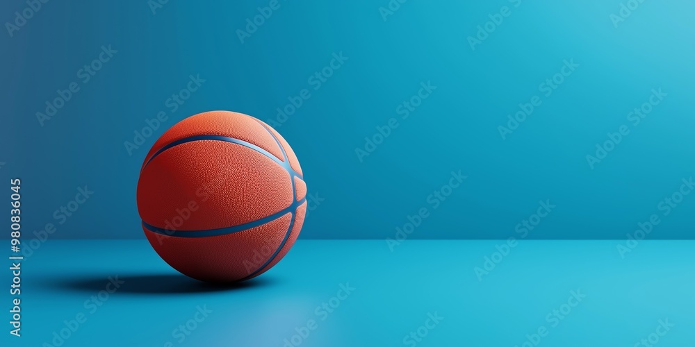 A red basketball sits on a blue surface. The ball is covered in small dots, giving it a unique texture. The blue background creates a calm and serene atmosphere, contrasting with the bold A red basketball sits on a blue surface. The ball is covered in small dots, giving it a unique texture. The blue background creates a calm and serene atmosphere, contrasting with the bold