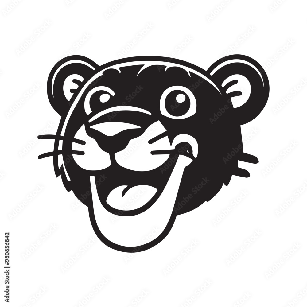 Black Panther vector illustration in black and white - Panthera Logo Concept Design
Black Panther vector illustration in black and white - Panthera Logo Concept Design