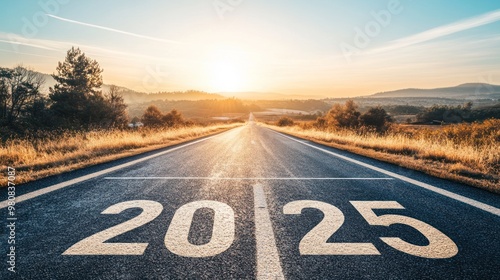 Wallpaper Mural 2025 ahead: sunrise view over empty country road Torontodigital.ca