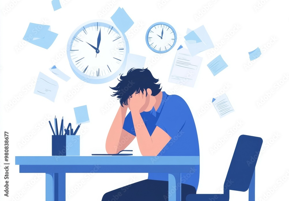 Overwhelmed by Work: A Depiction of Stress and Deadline Pressure Overwhelmed by Work: A Depiction of Stress and Deadline Pressure