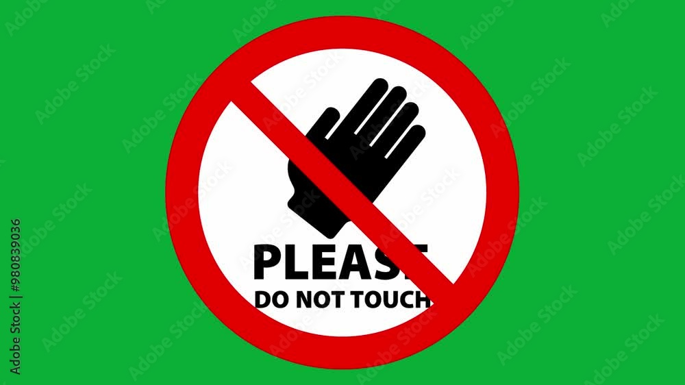 please do not touch sign on green screen please do not touch sign on green screen