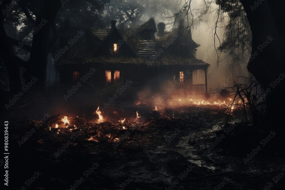 Fototapeta premium Haunted Hollows architecture building fantasy.