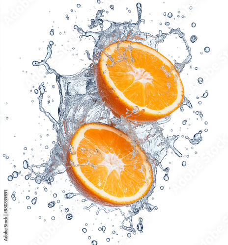 orange and water splash