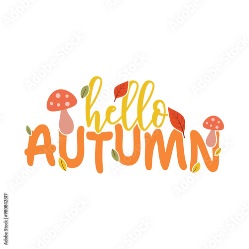 Obraz na płótnie Autumn vibes. A seasonal square template with a motivational quote and a minimalist style. Hand-drawn lettering. Autumn design for banners, posters, cards, invitations. Vector illustration. w salonie