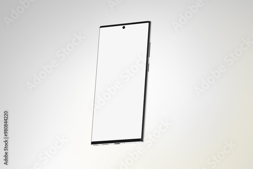 Samsung Galaxy  S24 Ultra Blank  White Screen With Back View 3d Rendering  photo