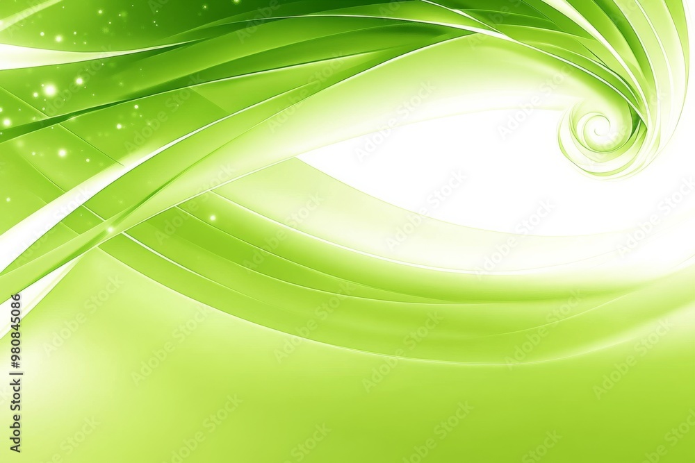 Obraz premium A vibrant green abstract swirl design, perfect for backgrounds, nature themes, or eco-friendly projects and designs.