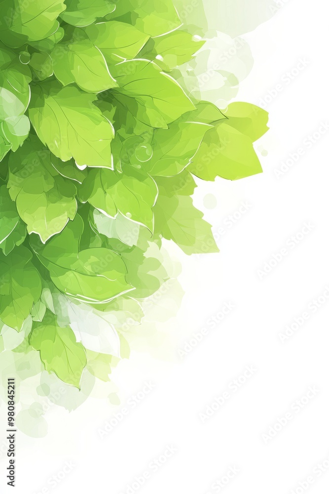 Fototapeta premium A vibrant collection of green leaves creating a fresh and lively atmosphere for nature-themed projects.
