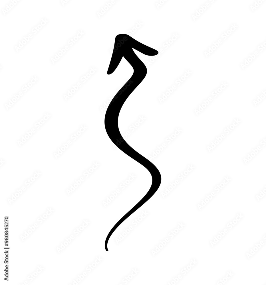 Fototapeta premium Curved Wavy Arrow. Simple Vector Illustration for Design Projects