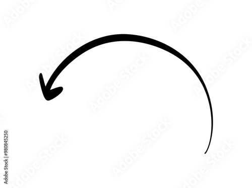 Black arrow pointing down following a curved path