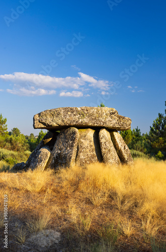 Dolmen Anta de Fonte Coberta near Alijo, Vila Cha, Portugal 