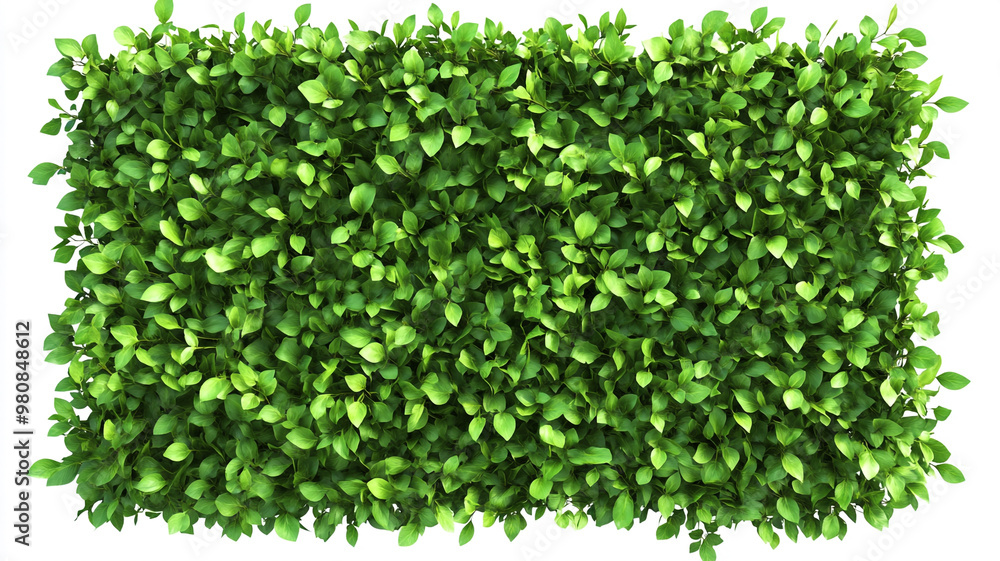 Naklejka premium green hedge wall isolated on white background