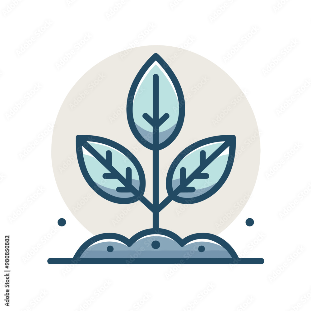 Minimalist line art plant icon ecofriendly nature illustration for digital design Minimalist line art plant icon ecofriendly nature illustration for digital design