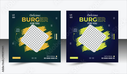 Social Media Template for Burger Special Offer....