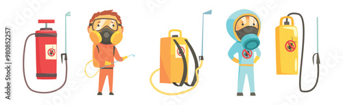Pest Control and Insect Extermination Service Element Vector Set