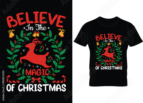 merry christmas holiday vector custom t shirt design template