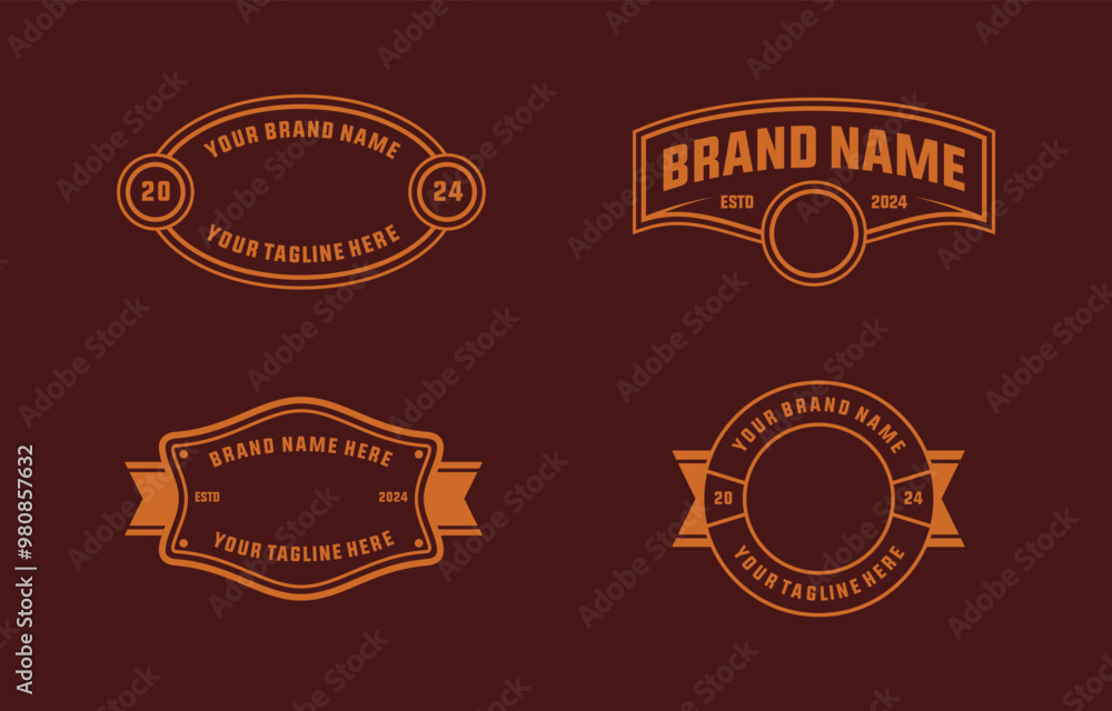 Obraz premium logo badge design template the text editable for clothing, sport and apparel