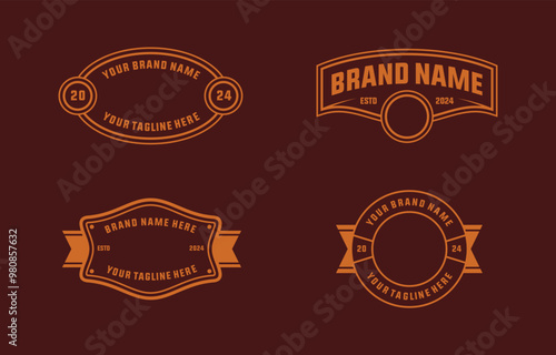 logo badge design template the text editable for clothing, sport and apparel