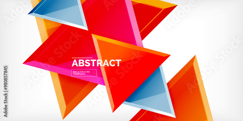 Triangle glass shapes geometric abstract background. Vector Illustration For Wallpaper, Banner, Background, Card, Book Illustration, landing page