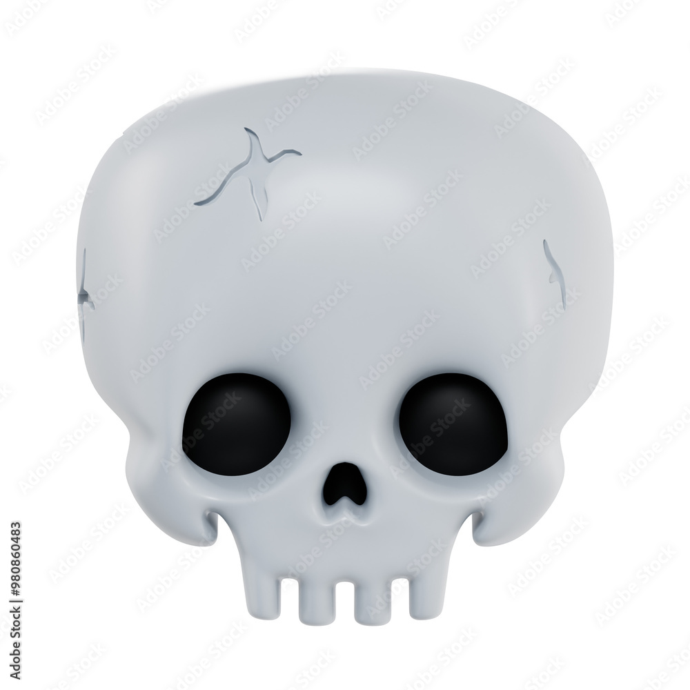 3D Icon of Skull for Halloween Festival 3D Icon of Skull for Halloween Festival