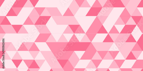 Abstract seamless pattern geometric triangle background with Origami style. Vector pink triangular mosaic and low polygon texture Creative Design wallpaper template background, vector illustration.	

