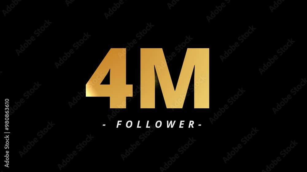 4M Follower Golden Text And Fire Work Animation 4M Follower Golden Text And Fire Work Animation