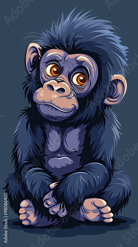 gorilla catoon cute vector image