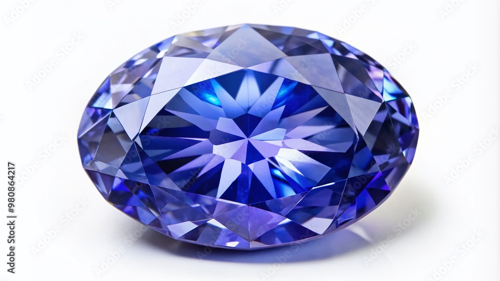 Vibrant iolite gemstone sits alone on a clean white background, highlighting its mesmerizing blue-violet colors and precise cut, evoking luxury and sophistication. Vibrant iolite gemstone sits alone on a clean white background, highlighting its mesmerizing blue-violet colors and precise cut, evoking luxury and sophistication.