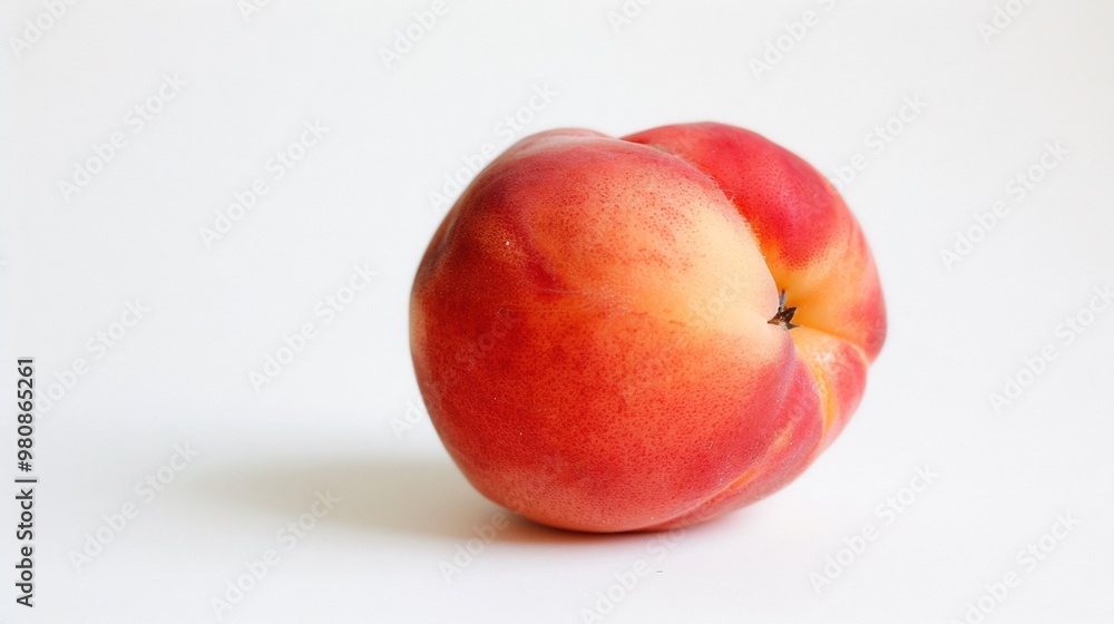 A Single Peach on a White Background A Single Peach on a White Background