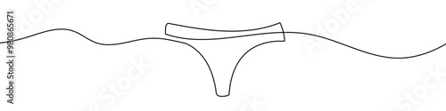 Continuous line drawing of women's panties. Single line drawing of a women's panties. Line art women's panties. Vector illustration.