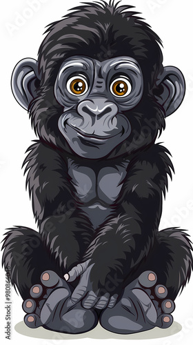 gorilla catoon cute vector image