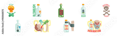 Harmful Habit and Bad Toxic Addiction Object Vector Set