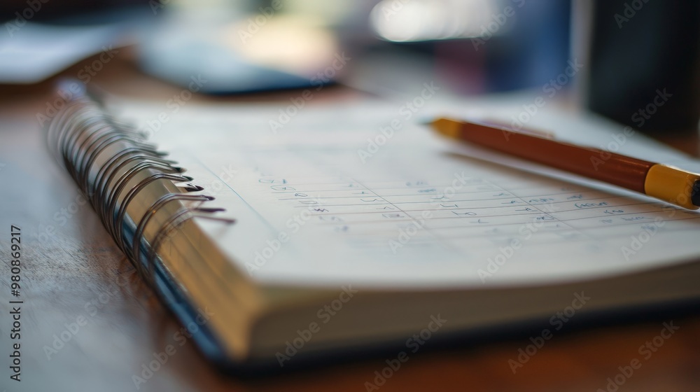 Fototapeta premium A close-up of a financial literacy workbook with exercises on budgeting and saving