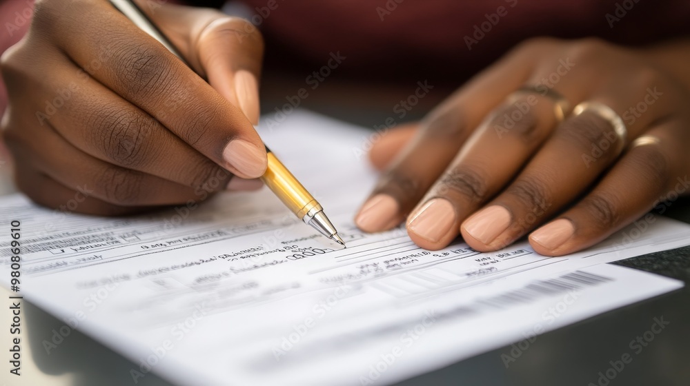 A close-up of a microloan application being approved, with the focus on financial empowerment A close-up of a microloan application being approved, with the focus on financial empowerment