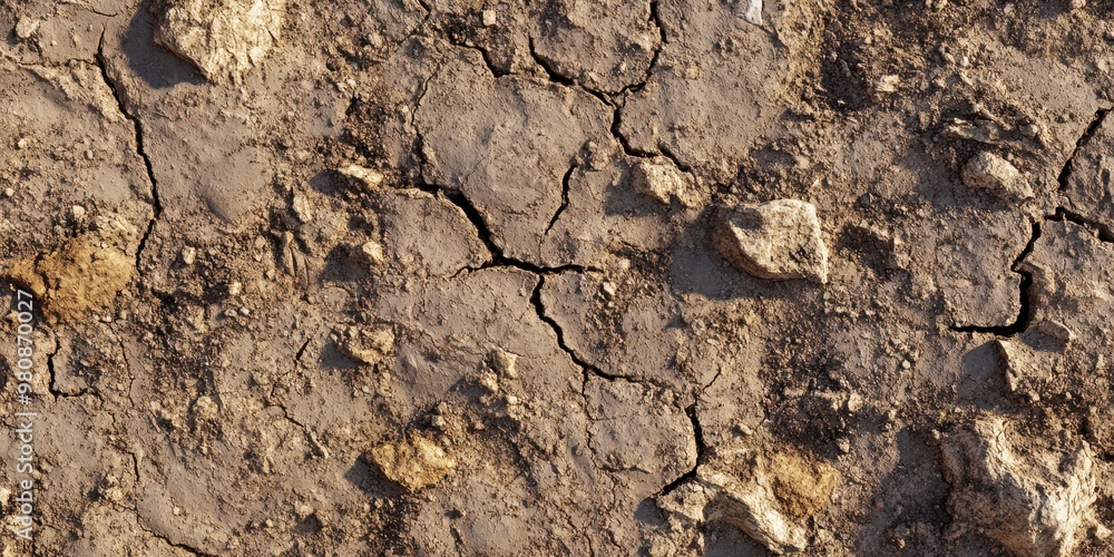 Cracked soil texture revealing dryness and earthiness. Cracked soil texture revealing dryness and earthiness.