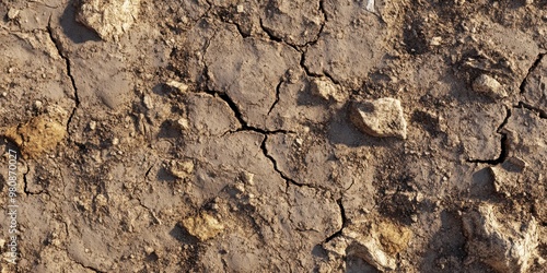 Wallpaper Mural Cracked soil texture revealing dryness and earthiness. Torontodigital.ca