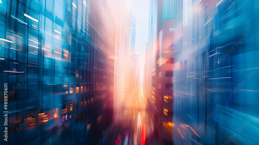 Abstract blurred image of buildings in the city, banner background Abstract blurred image of buildings in the city, banner background