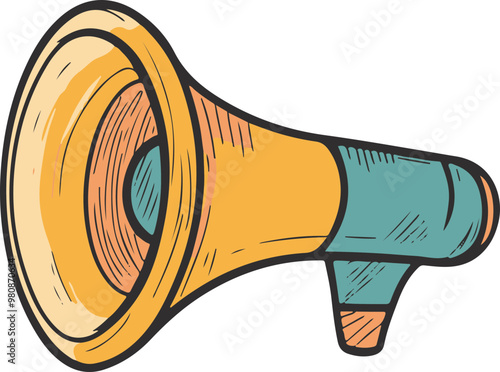 Colorful Vector Illustration of a Megaphone