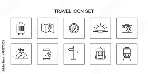 Travel icon set vector