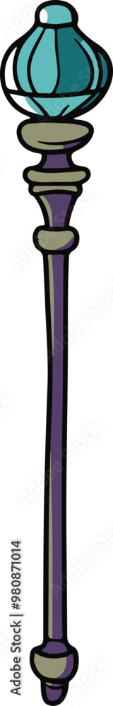 Stylized Vector Illustration of a Royal Scepter Stylized Vector Illustration of a Royal Scepter
