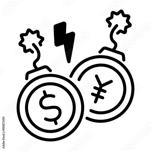 Trade dispute icon in line style 