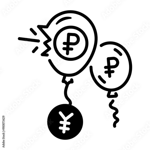 Deflation icon in linear style