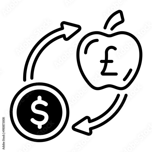 Trading icon in linear style