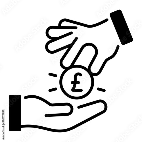 Giving funds icon in line style
