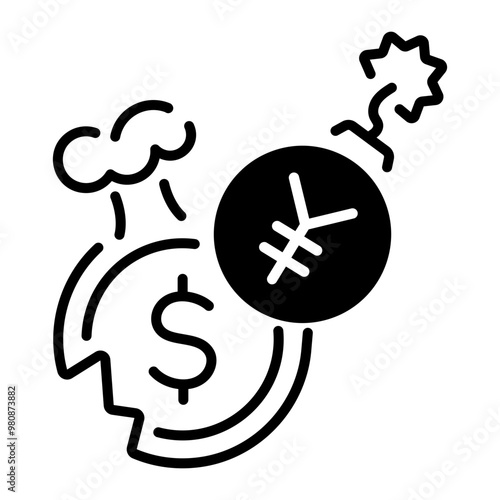 Financial terrorism icon in line style