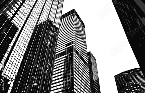 Adobe Illustrator Artwork - low angle view of skyscrapers in New York