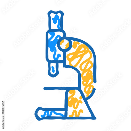 microscope equipment doodle icon sketch vector. microscope equipment sign. isolated symbol illustration