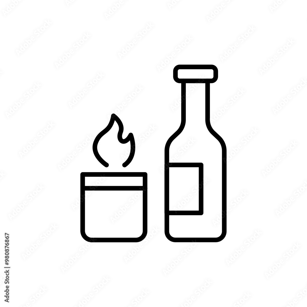 Combustible drink outline icons, minimalist vector illustration ,simple transparent graphic element .Isolated on white background Combustible drink outline icons, minimalist vector illustration ,simple transparent graphic element .Isolated on white background