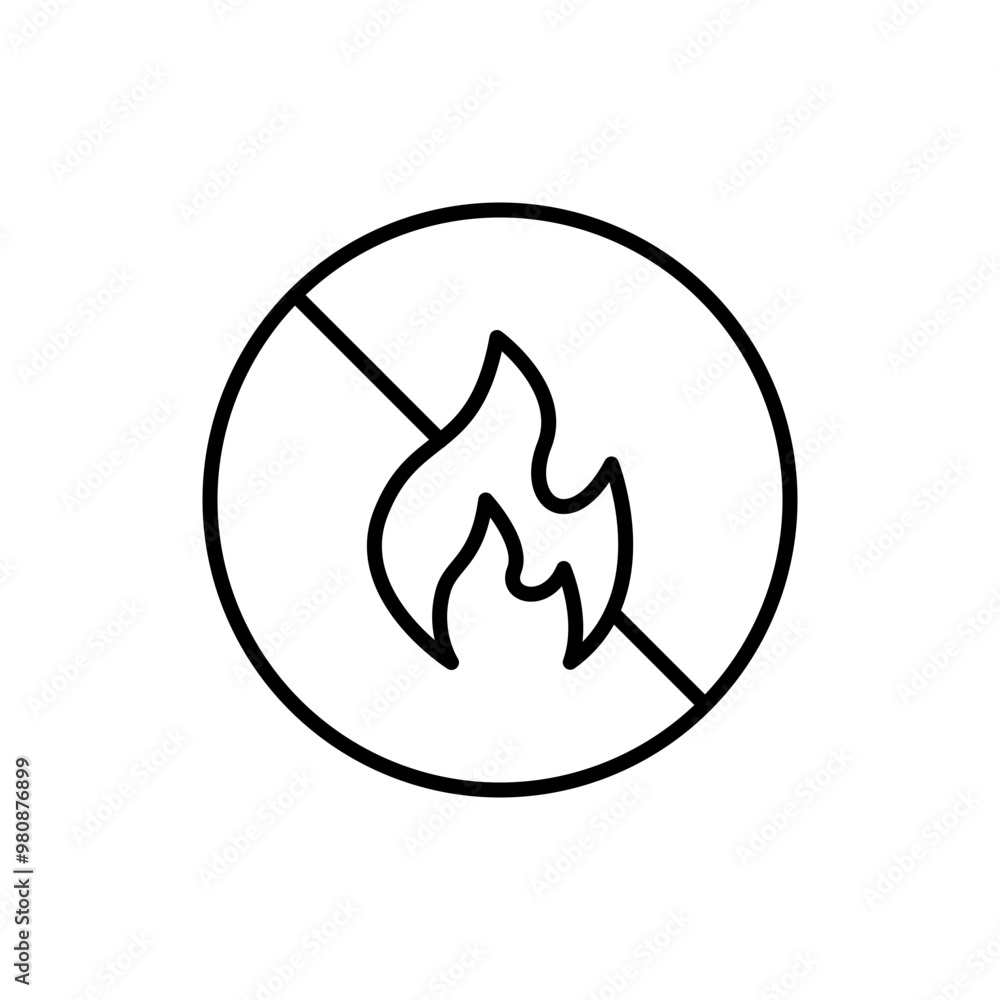 No Combustible outline icons, minimalist vector illustration ,simple transparent graphic element .Isolated on white background No Combustible outline icons, minimalist vector illustration ,simple transparent graphic element .Isolated on white background